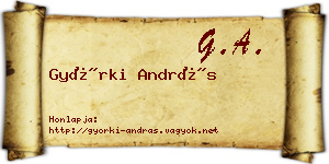 Györki András névjegykártya